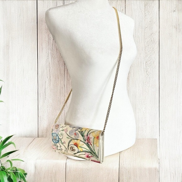 GUCCI Blooms Limited Edition Floral Canvas & Purple Leather Mini Bag - Picture 1 of 15